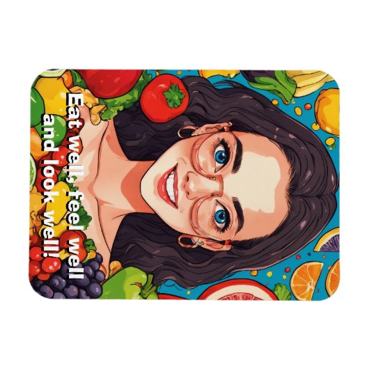 健康食べ的 マグネット (横)