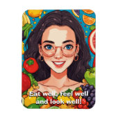 健康食べ的 マグネット (縦)