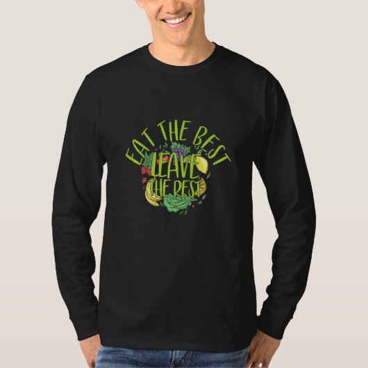 健康食べ食品野菜フルーツベジタリアンサラダ Tシャツ (正面)