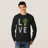 健康食べI愛ブロッコリーQueen植物ベースのDist Tシャツ (正面フル)