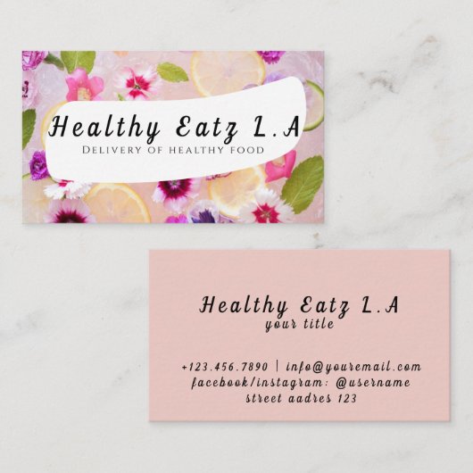 健康食品の名刺の夏の配達 名刺 (正面/裏面)