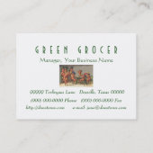 健康食品の店のオーガニックな農場の栄養士 名刺 (裏面)