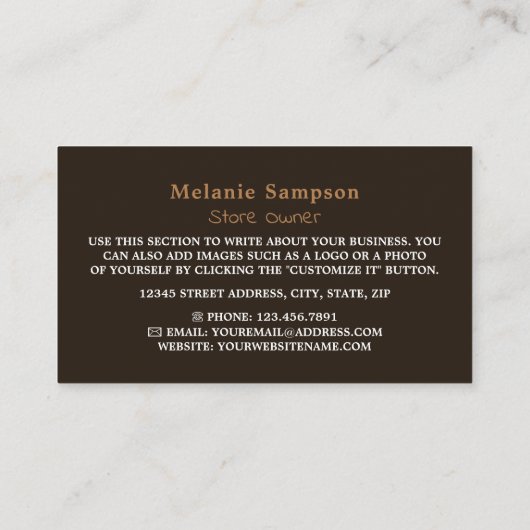 健康食品素朴店の名刺 名刺 (裏面)