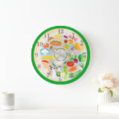 健康食食べ品群キッチン ラージ壁時計 (ホーム)
