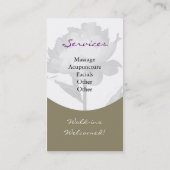 健康、スパ及び美しいのサービス業カード 名刺 (裏面)