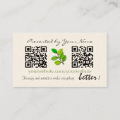 健康、マッサージ、自然のタイプ名刺QR 名刺 (裏面)