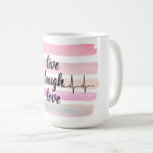 健康、人生、笑い コーヒーマグカップ (正面右)