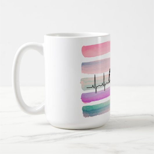 健康、人生、笑い コーヒーマグカップ (左)