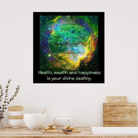 健康、富、幸福 ポスター (キッチン)