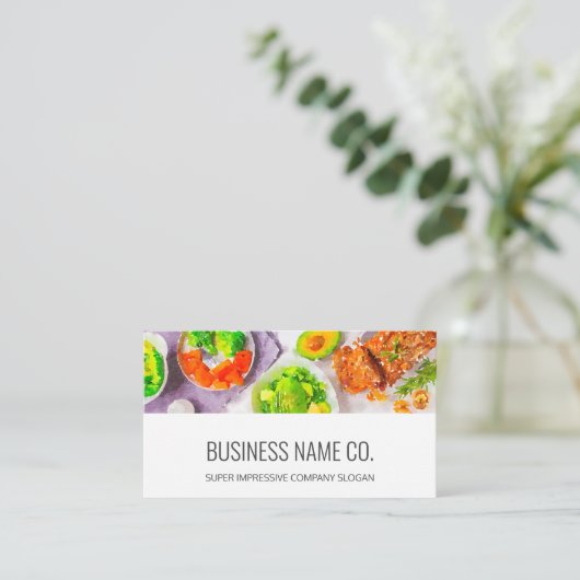 健康/食品名刺/ホワイトBG 名刺 (スタンド正面)