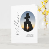 健康Inukshuk カード (黄色い花)