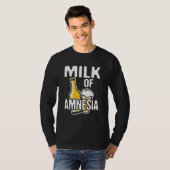 健忘ビールグラフィック飲デザイン牛乳 Tシャツ (正面フル)