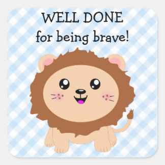 健闘 – かわいいライオン スクエアシール
