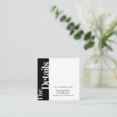 側はっきりした文字白黒結婚詳細 エンクロージャーカード (スタンド正面)