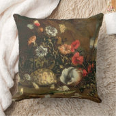 側アザミ、花、ハ虫類および蝶 クッション (ブランケット)