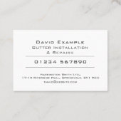 側溝の取り付けと修理とホルダーの写真 名刺 (裏面)