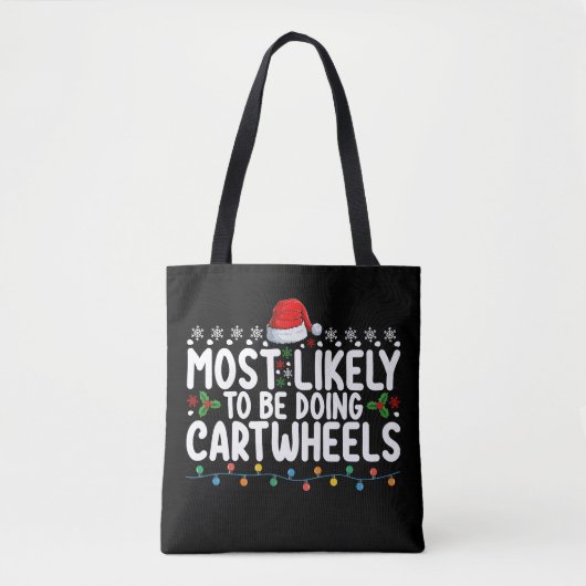 側転してそうなクリスマス トートバッグ (正面)