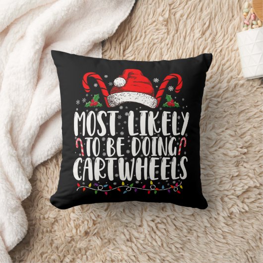 側転してるだろうな マッチング クリスマス クッション (ブランケット)