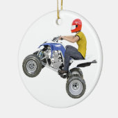 側面のプロフィールのクォードのバイクATV セラミックオーナメント (左)