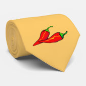 側面の2赤いチリペッパー ネクタイ (ロール)