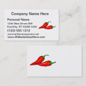 側面の2赤いチリペッパー 名刺 (正面/裏面)