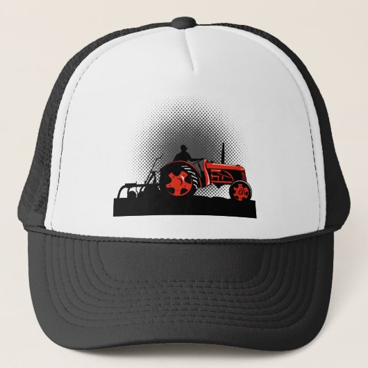 側面を運転しているヴィンテージの農場トラクターの農家 キャップ (正面)