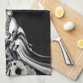 側面ステップ、サイケデリックな煙のスカル キッチンタオル (四つ折り)