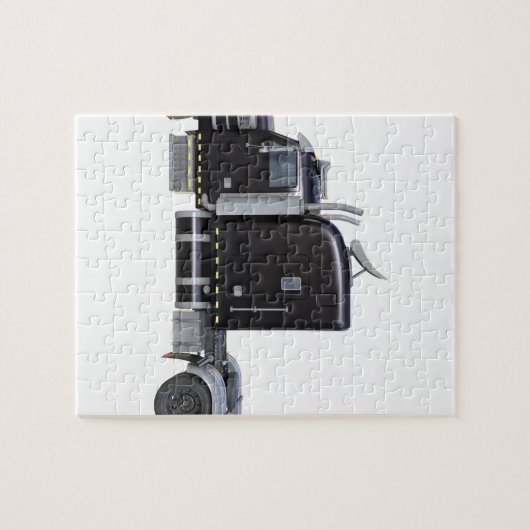 側面図の完全なライトが付いている半黒のトラック ジグソーパズル (横)