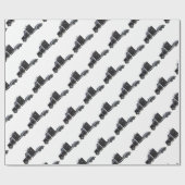 側面図の完全なライトが付いている半黒のトラック ラッピングペーパー (フラット)