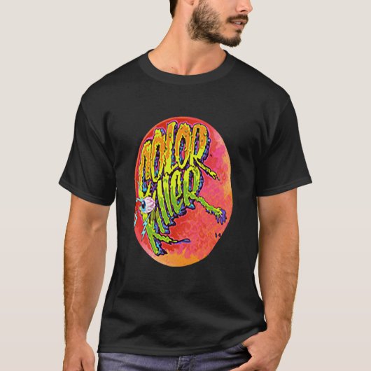 側面独身の付き小さな眼球 Tシャツ (正面)
