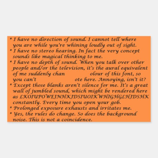 側面独身の付き難聴クリブシート 長方形シール (正面)