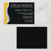 側面脊柱の(黄色い)特大カイロプラクター 名刺 (正面/裏面)