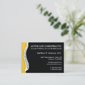 側面脊柱の(黄色い)特大カイロプラクター 名刺 (スタンド正面)