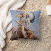 偵察者のネイティブアメリカンのMoJoのインドの枕 クッション (ブランケット)