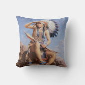 偵察者のネイティブアメリカンのMoJoのインドの枕 クッション (正面)