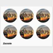 偵察LRRP LRRPS LURPSベトナムNam戦争 ラウンドシール (シート)