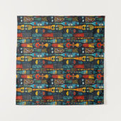 偶像を持つアフリカの部族パターン。 タペストリー (正面(横))