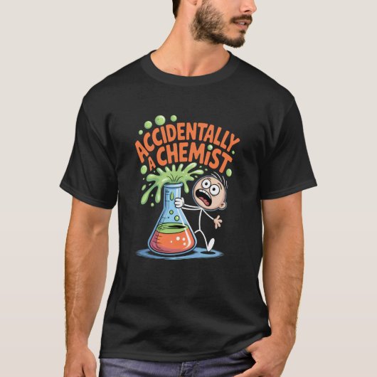 偶然にも化学者 おもしろい 科学 化学 Tシャツ (正面)