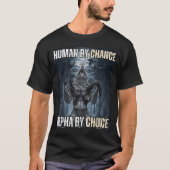 偶然に人間になったアルファウルフのミーム Tシャツ (正面)