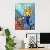 偶然の出会い人魚のウミガメのポスター ポスター (ホームオフィス)