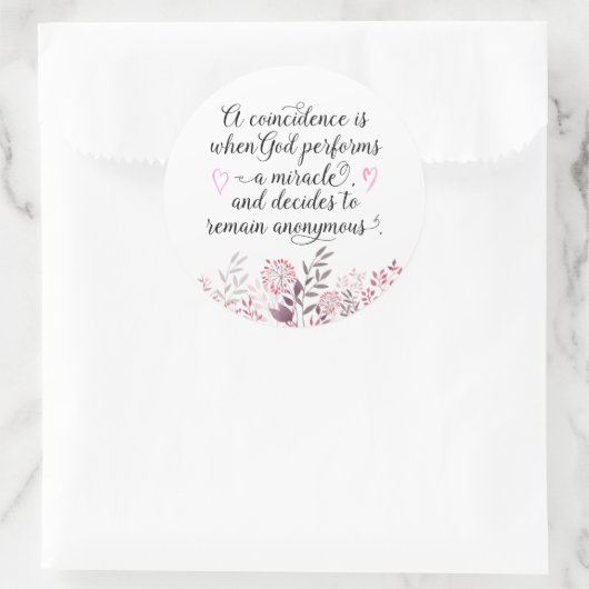 偶然の神の奇跡の引用文かわいらしフローラ ラウンドシール (バッグ)