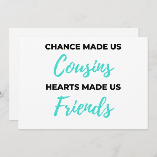 偶然の私たち従兄弟のハートは私たちを友達にした2 シーズンカード (正面/裏面)