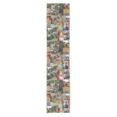 偶然の重なり合う写真コラージュテンプレート ショートテーブルランナー (正面)