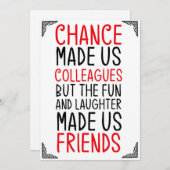 偶然は我々を仲間にしたが、おもしろいと笑い声 招待状 (正面/裏面)