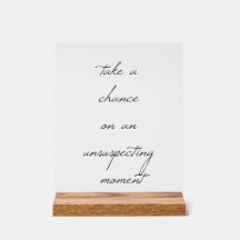 偶然アクリルのサインを受ける