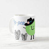 偶然エンドウ豆のバースデー・プレゼントの男性のエンドウ豆 コーヒーマグカップ (正面左)
