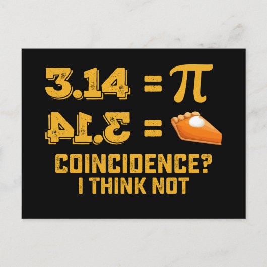 偶然考え一致I Not Pie Pi Day Math ポストカード (正面)