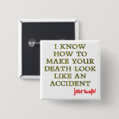 偶発的な死おもしろいボタンのバッジ 缶バッジ (正面&裏面)