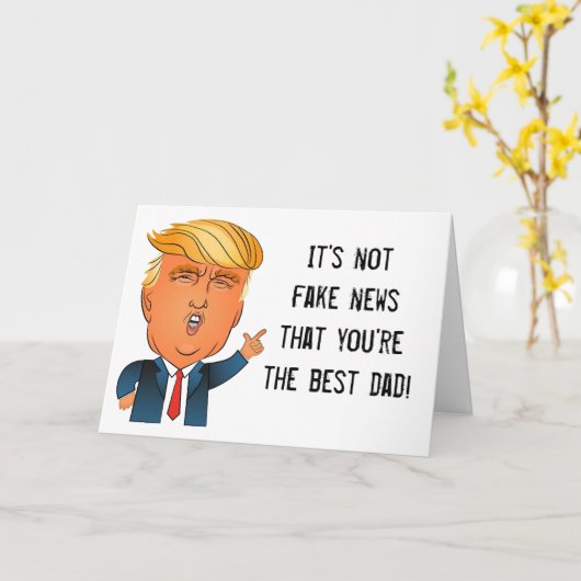 「偽おもしろいのニュース」トランプ神父の日 カード (黄色い花)