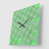 偽のアズレジョ、ファクフォルハゲンスverdes、クワドラダ。 スクエア壁時計 (傾斜)